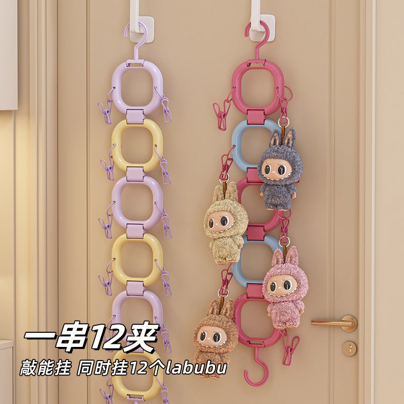 Labubu Plush Doll Storage Wall Hook – 6-Layer Plastic Display Stand for Bedroom - Image 4
